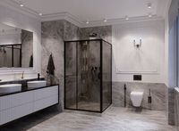 Душевая стенка Ambassador Forsa 80 профиль Черный стекло тонированное арт-80ABB — фото 8, Боковые стенки