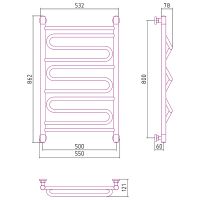 Водяной полотенцесушитель Сунержа Элегия+ 800х500 Черный матовый арт-31-0205-8050 — фото 3, Водяные полотенцесушители