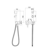 Гигиенический душ со смесителем Iddis Axes Хром арт-AXESBR2i08 — фото 4, Гигиенические души