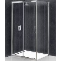 Душевой уголок BelBagno Uno 100х80 профиль Хром стекло прозрачное арт-UNO-195-AH-1-100/80-C-Cr — фото 1, Прямоугольные душевые уголки