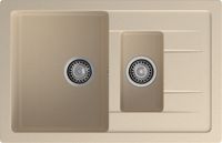 GRANFEST Мойка QUADRO 775KL 1,5-чаши+крыло 765*495мм кашемир арт.GF- арт-Q-775KL кашемир — фото 2, Кухонные мойки