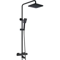 Душевая система Rose R35H с термостатом Черная матовая арт-R3536H — фото 1, Душевые стойки