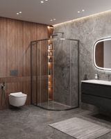 Душевой уголок CEZARES арт-MOLVENO-RH-1-110/90-C-GM-IV — фото 2, Асимметричные душевые уголки