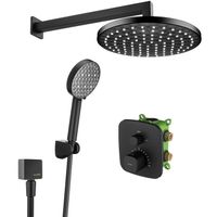 Товар: Душевая система Swedbe Platta с термостатом Черная матовая арт-5564B - фото 5 Душевая система Swedbe Platta с термостатом Черная матовая арт-5564B — фото 5, Встраиваемые душевые комплекты