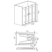 Душевая дверь Good Door Infinity WTW-TD-170-G-CH 170 профиль Хром стекло Грейп арт-ИН00038 — фото 3, Раздвижные душевые двери