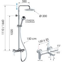 Душевая система Remer Winner Хром арт-W34AUFM20 — фото 2, Душевые стойки
