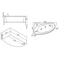 Акриловая ванна Bas Сагра 160x100 L без гидромассажа арт-В 00031 — фото 2, Акриловые ванны