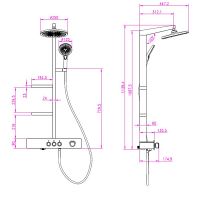 Товар: Душевая система AQUAme с термостатом Черная матовая арт-AQM8005B - фото 3 Душевая система AQUAme с термостатом Черная матовая арт-AQM8005B — фото 3, Душевые стойки