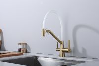 Смеситель для кухни Raglo Золото матовое Белый арт-R80.62.03 — фото 3, Смесители для кухни