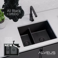 Мойка для кухни ALVEUS OMNI 50 GRANITAL DEEP BLACK-G90 BE 550x450x198 с сифоном 1149000 арт-1150071.0 — фото 4, Кухонные мойки