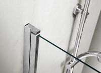 Шторка на ванну, одноэлементная, поворотная 800X1500 профиль хром, стекло прозрач арт-AQ DEL SBA 08015CH — фото 4, Неподвижные шторки для ванной
