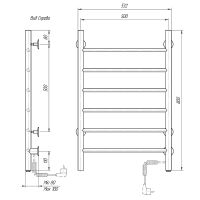 Электрический полотенцесушитель Domoterm Классик DMT 109-6 50x80 EKR Черный матовый арт-DMT109-650x80ЧРНEKR — фото 2, Электрические полотенцесушители