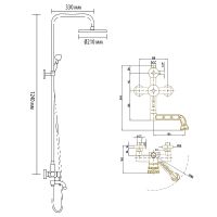 Душевая система Bronze de Luxe Windsor Бронза арт-10120PF — фото 2, Душевые стойки