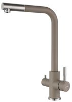 GRANFEST QUARZ Смеситель для кухни Г-обр. с краном питьевой воды D-35мм песочный арт. GF- арт-Z-5421 песочный — фото 1, Смесители для кухни