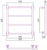 Водяной полотенцесушитель Сунержа Стилье Версия-КН 600х500 Хром арт-00640-6050 — фото 2, Водяные полотенцесушители