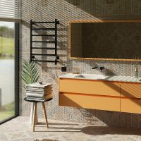 Электрический полотенцесушитель Aringa Порто 80x50 Черный арт-AR03012BL — фото 3, Электрические полотенцесушители