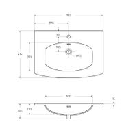 Раковина из искусственного мрамора CEZARES Bianco арт-50193 — фото 3, Раковины встраиваемые сверху