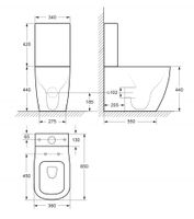 Товар: Унитаз-компакт безободковый CEZARES LUX арт-CZR-159-CPR/CZR-159-SC - фото 13 Унитаз-компакт безободковый CEZARES LUX арт-CZR-159-CPR/CZR-159-SC — фото 13, Напольные унитазы