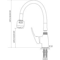 Смеситель для кухни Melodia della vita Ostessa Хром Синий арт-MDV40616Blue — фото 2, Смесители для кухни