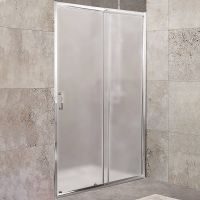 Душевая дверь BelBagno Unique 115 профиль Хром стекло рифленое арт-UNIQUE-BF-1-100/115-P-Cr — фото 1, Раздвижные душевые двери