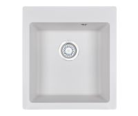 Granula- (БЕЛЫЙ), кухонная мойка, кварц арт-4651, АРКТИК — фото 1, Кухонные мойки