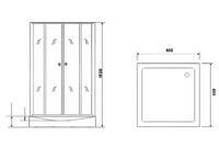 Душевой уголок Parly 80x80 профиль Хром стекло прозрачное с рисунком арт-ZQ8111 — фото 3, Квадратные душевые уголки