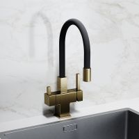 Смеситель для кухни Sancos Arno Золото брашированное Черный арт-SC4005BG — фото 4, Смесители для кухни