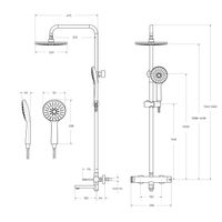 Душевая стойка со смесителем и изливом CEZARES арт-RELAX-CVD-GM — фото 7, Душевые стойки