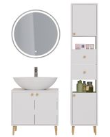 Тумба LUNO, 60см, напольная, 2дв., белый глянец, под ум. Триумф арт-99.2001 — фото 12, Тумбы под раковину