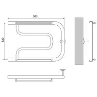 Товар: Водяной полотенцесушитель Melodia della vita Foxtrot 32x50х1 с полкой Полированная сталь арт-MTRFT3250 - фото 2 Водяной полотенцесушитель Melodia della vita Foxtrot 32x50х1 с полкой Полированная сталь арт-MTRFT3250 — фото 2, Водяные полотенцесушители
