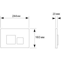 Клавиша смыва Aquanika Basic B-type Хром арт-01.02.09 — фото 2, Кнопки смыва