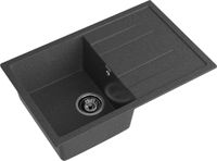 GRANFEST Мойка QUADRO 780L 1-чаша+крыло 770*495мм графит арт.GF- арт-Q-780L графит — фото 1, Кухонные мойки
