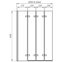 Шторка на ванну Radomir Смайл 100x140 профиль Хром стекло прозрачное арт-1-08-2-0-0-198 — фото 2, Складные шторки для ванной