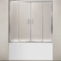 Шторка на ванну BelBagno Uno 170 профиль Хром стекло рифленое арт-UNO-VF-2-170/145-P-Cr — фото 1, Шторки для ванной раздвижные