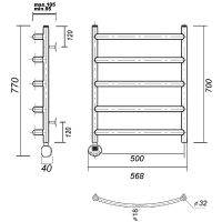 Электрический полотенцесушитель Domoterm Калипсо П5 500x700 EL Золото арт-КалипсоП5500x700ELзолото — фото 2, Электрические полотенцесушители