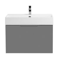 Тумба подвесная под раковину с выдвижным ящиком и внутренним ящиком CEZARES PREMIUM Grigio nuv арт-55399 — фото 1, Тумбы под раковину