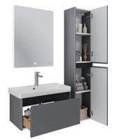 Тумба Luxury, 70 см, подвесная, 1 ящик, серый базальт арт-99.2012 — фото 5, Тумбы под раковину