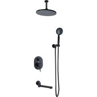 Душевая система Bronze de Luxe Scandi Черная матовая арт-14582/1B — фото 1, Встраиваемые душевые комплекты