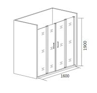 Душевая дверь Good Door Cofe WTW-TD-160-C-B 160 профиль Черный стекло прозрачное арт-КФ00015 — фото 2, Раздвижные душевые двери