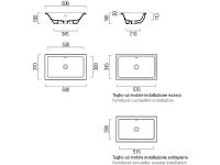 Раковина GSI Kube X 60 Белая арт-895311 — фото 2, Раковины встраиваемые сверху