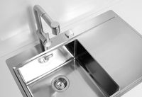 Товар: Мойка для кухни PURE 40L KMB-90 790X525 левая в компл. с сифоном 1127252, арт-1103610.0 - фото 2 Мойка для кухни PURE 40L KMB-90 790X525 левая в компл. с сифоном 1127252, арт-1103610.0 — фото 2, Кухонные мойки