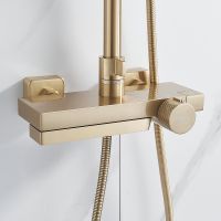 Душевая система Rose R18G с термостатом Золото матовое арт-R1896G — фото 13, Душевые стойки