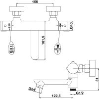 Душевая система Swedbe Hermes с термостатом Черная матовая арт-5114B — фото 4, Душевые стойки