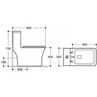 Унитаз моноблок Azario Lodi с бачком и сиденьем Микролифт арт-AZ-8617 — фото 9, Напольные унитазы