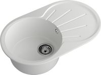 GRANFEST Мойка RONDO 750L 1-чаша+крыло 750*460мм иней арт.GF- арт-R-750L иней — фото 1, Кухонные мойки