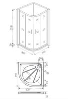 Душевой уголок Good Door Infinity R-90-G-CH 90x90 профиль Хром стекло Грейп арт-ИН00006 — фото 2, Душевые уголки четверть круга