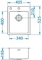 Мойка для кухни PURE 10 KMB-90 405X525 в компл.с сифоном 1127252, арт-1103607.0 — фото 2, Кухонные мойки