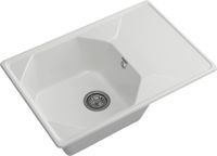 GRANFEST Мойка UNIQUE 740L 1-чаша+крыло 740*500мм иней арт.GF- арт-U-740L иней — фото 1, Кухонные мойки