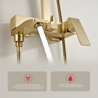 Товар: Душевая система Raglo Золото матовое арт-R01.24.03 - фото 5 Душевая система Raglo Золото матовое арт-R01.24.03 — фото 5, Душевые стойки