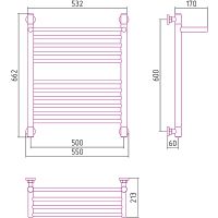 Товар: Водяной полотенцесушитель Сунержа Богема+ 600х500 с полкой Хром арт-00-0223-6050 - фото 3 Водяной полотенцесушитель Сунержа Богема+ 600х500 с полкой Хром арт-00-0223-6050 — фото 3, Водяные полотенцесушители